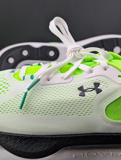 Under Armour Men's Size 11.5 ~HOVR Infinite Pro 2~White Hyper Green 3028168-101 Under Armour