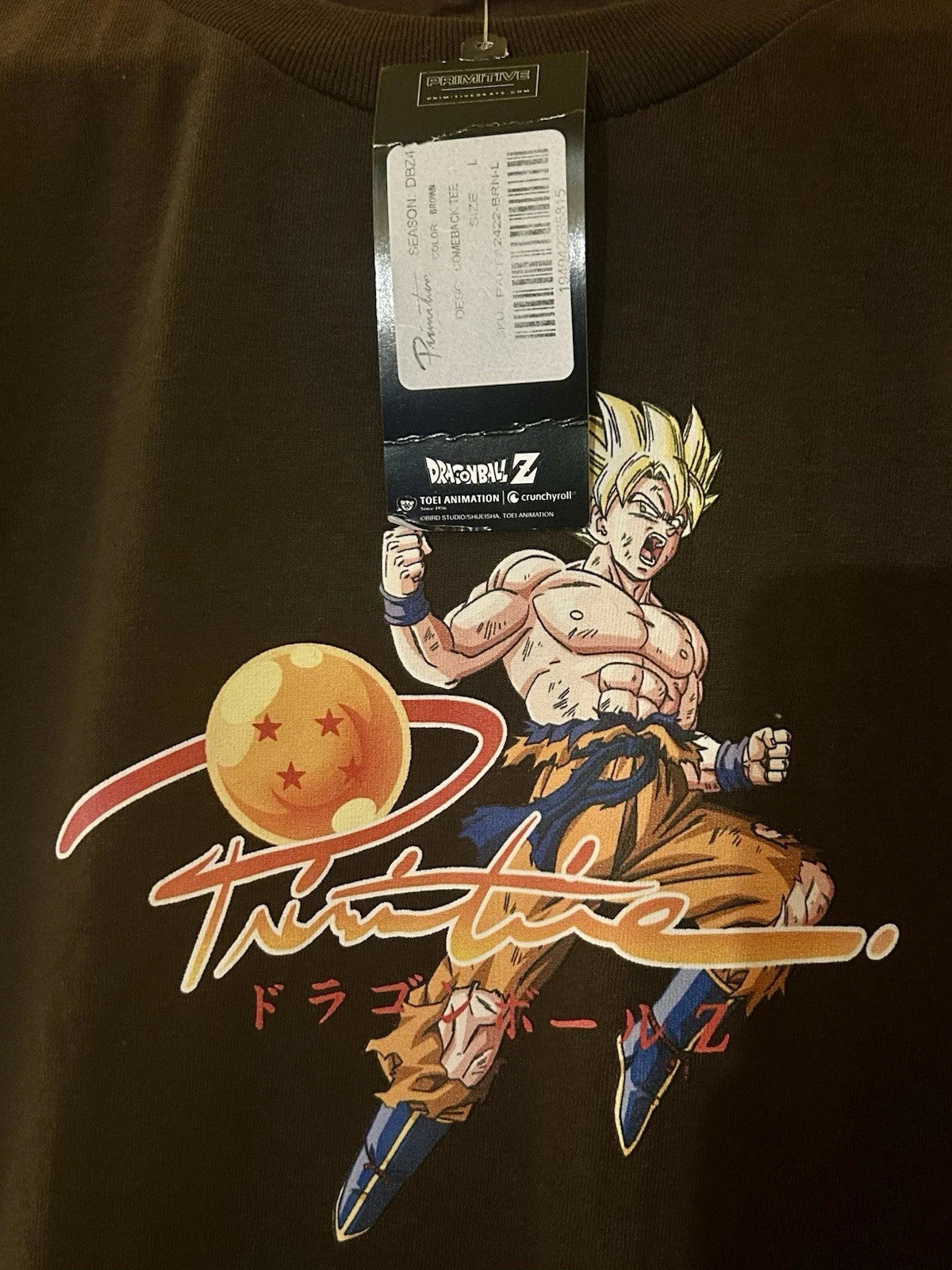 Primitive Dragon Ball Z Goku Size Small Black Short Sleeve T-Shirt BNWT Primitive Apparel