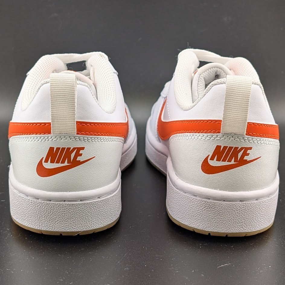 NIKE Court Borough Low 2 GS White/Orange BQ5448-114 Sizes 4.5Y-6.5 (Women's 6-8) Nike