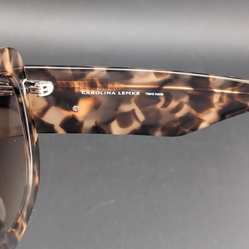 Carolina Lemke Berlin Designer Oversized Square "Kanella" Sunglasses Tortoise Carolina Lemke