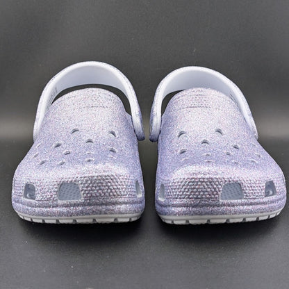 Big Kids' 4Y Classic Chunky Glitter Clog Grape Ice Holds 26 Jibbitz Charms Crocs
