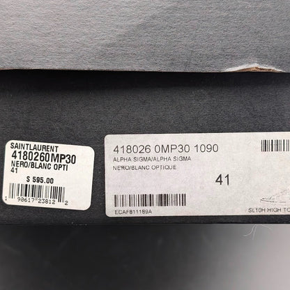 Saint Laurent SL10H High Top Sneaker Black Leather 418026 Sz EU41/Men 8/Wos 9.5 Saint Laurent
