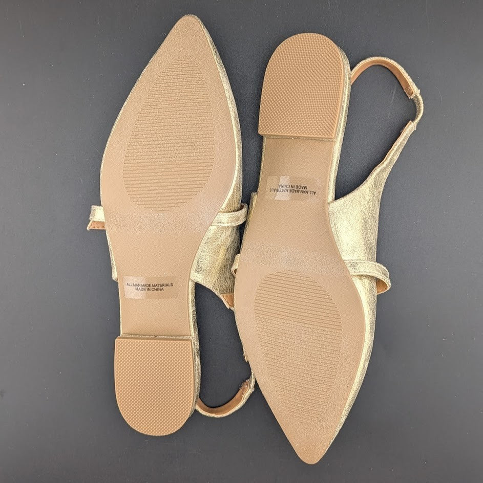 Dolce Vita Carder Size 8 or 10 Gold Crackle Slingback Flats Dolce Vita