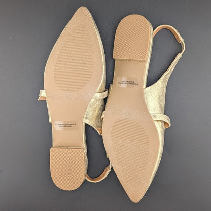 Dolce Vita Carder Size 8 or 10 Gold Crackle Slingback Flats Dolce Vita