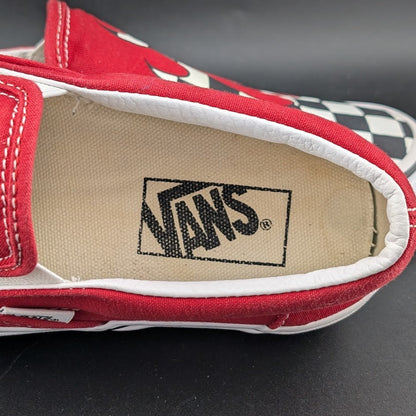 Vans Classic Slip-On Checkerboard Flame/Red Blood Drip Skate Shoes Men 6/Wmn 7.5 VANS