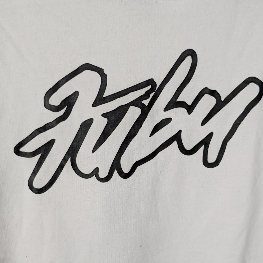 FUBU Men's Long Sleeve Fleece Hoodie Sweatshirt White Size S / LG / XL FUBU