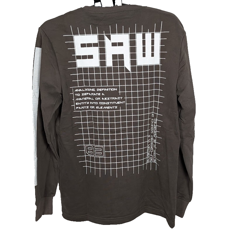 Saw Clothing Couture Sweatshirt Men's Sz XL Moss Green with White~"An Algorithm" SAW Clothing