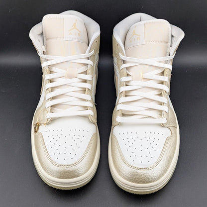 Nike Women's Size 10.5 Air Jordan 1 Mid SE Hoops Gold Pack W Shoes- HV5159-100 Jordan