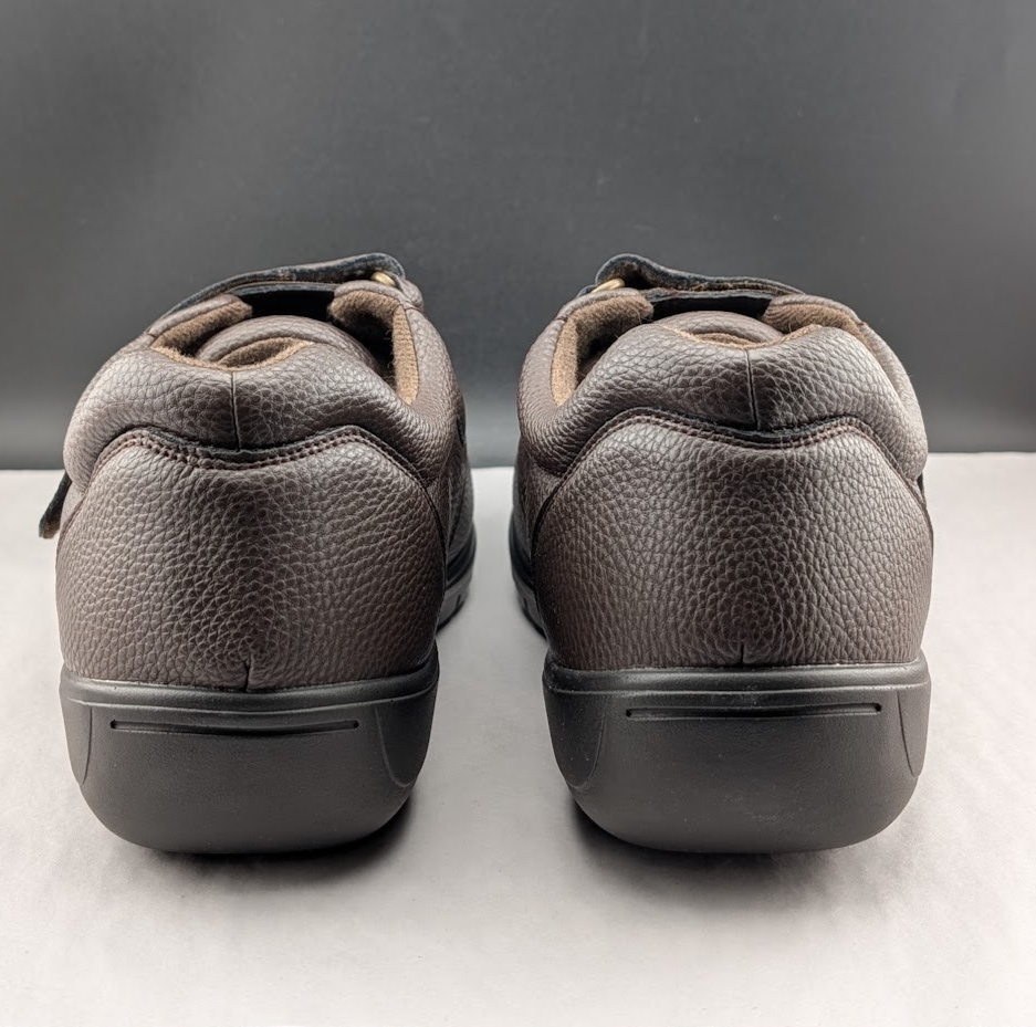 Footsaver by Drew~Poker, Mens Wide Brown Strap Slip-ons Sizes 11W-14W Diabetics Footsaver by Drew