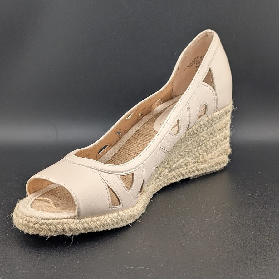 Adrienne Vittadini Espadrille Wedge Pump Size 10 Beige Brea Cut Out Sandal Ecru Adrienne Vittadini