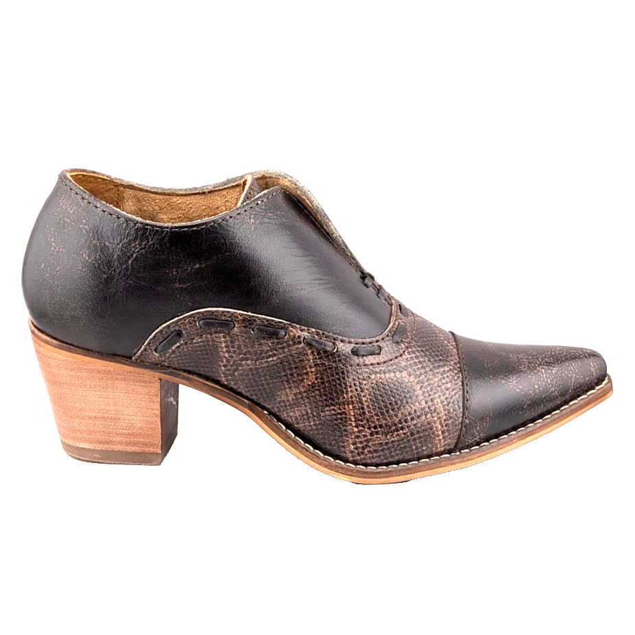 Nocona Women's Size 9 ~Sherry Western Ankle Booties Mocha Brown ME1923 Snakeskin Nocona