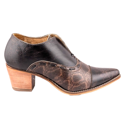 Nocona Women's Size 9 ~Sherry Western Ankle Booties Mocha Brown ME1923 Snakeskin Nocona