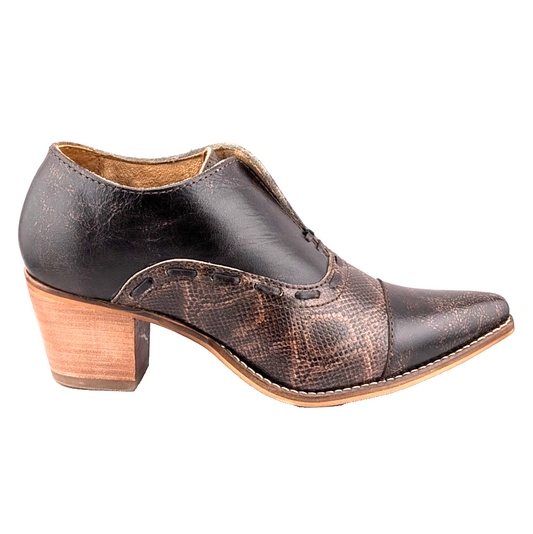 Nocona Women's Size 9 ~Sherry Western Ankle Booties Mocha Brown ME1923 Snakeskin Nocona