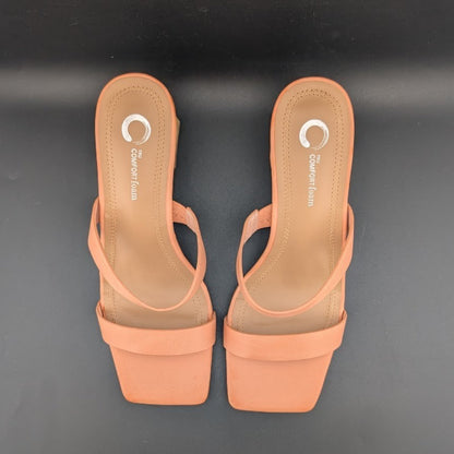 Journee Collection Women's 8.5 Nolla Square Toe 3" Heel Sandal Blush Journee Collection