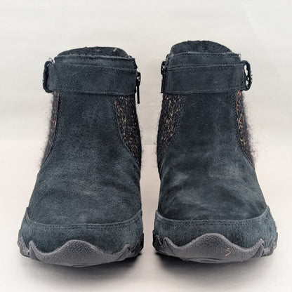 Skechers Womens Size 6  Bikers Lite High-Grade Suede & Sweater Knit Ankle Boot SKECHERS
