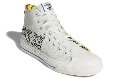 Adidas Nizza/Keith Haring "Pop Art" Leather Hitop ~Mens Sz 7/Wos Sz 8 | EE9297 adidas