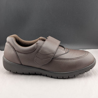 Footsaver by Drew~Poker, Mens Wide Brown Strap Slip-ons Sizes 11W-14W Diabetics Footsaver by Drew