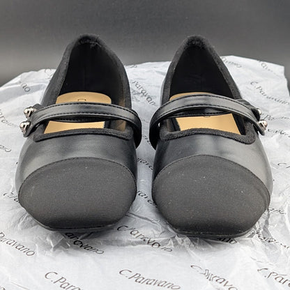 C.Paravano Women's Size 7 (EU 37.5) Mary Jane Ballet Flat Shoes Square Toe Soft C. Paravano