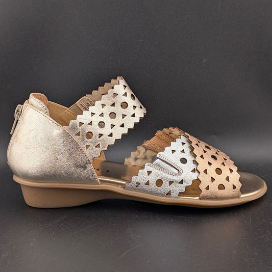 Sesto Meucci Women's Size 6M Elbie Wedge Sandals Platino Multi Faggio  $135 Sesto Meucci