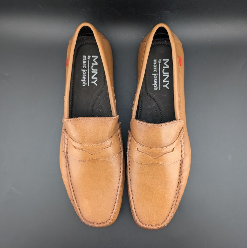 Marc Joseph New York Nebraska Loafer Men's US 10M Tan Napa Leather Shoes Mocs Marc Joseph New York