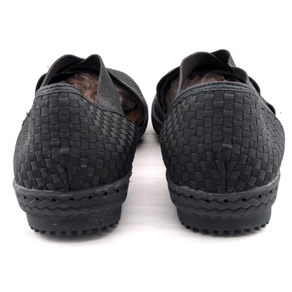Bernie Mev Black Black Woven Strappy Slip-On Comfort Flat Sandals Women's Bernie Mev