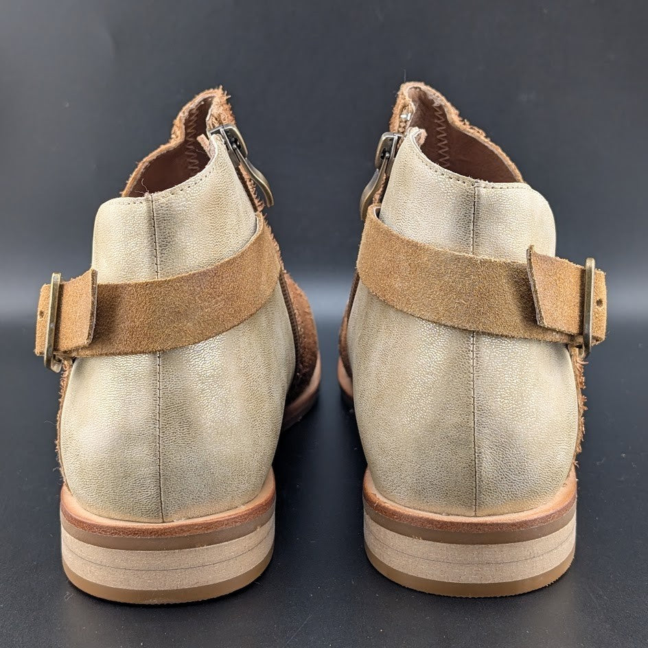 Antelope Laran Leather Buckled Ankle Boots US 9-9.5 EU 40 Tan Stone Combo Antelope