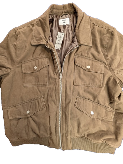 Mode of One Men Multi Pocket Bomber Jacket Dark Walnut Size XXL (2XL) Mode of One