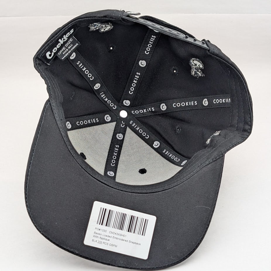 Cookies Black Snapback Hat Adjustable OneSize Bases Loaded Embroidered FREE SHIP Cookies Sf