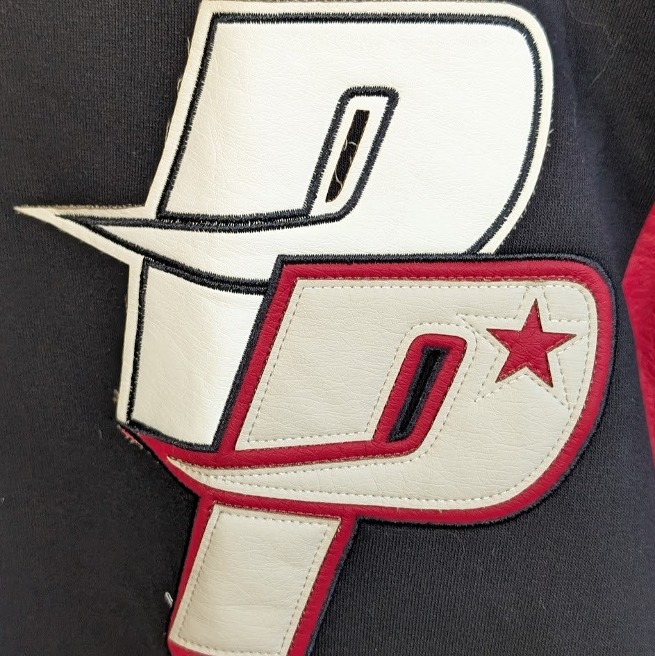 Men XL Plus Letter Graphic Colorblock Bomber Jacket by Plus Eighteen Plus Eighteen