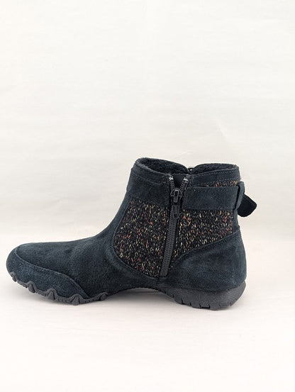 Skechers Womens Size 6  Bikers Lite High-Grade Suede & Sweater Knit Ankle Boot SKECHERS