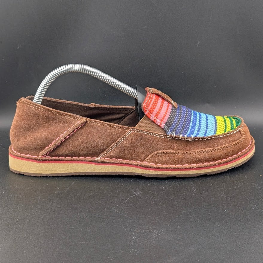 Ariat Cruiser Women's Sz 9B Brown Suede/Serape Mesh Slip On Loafers 10018587 NEW Ariat
