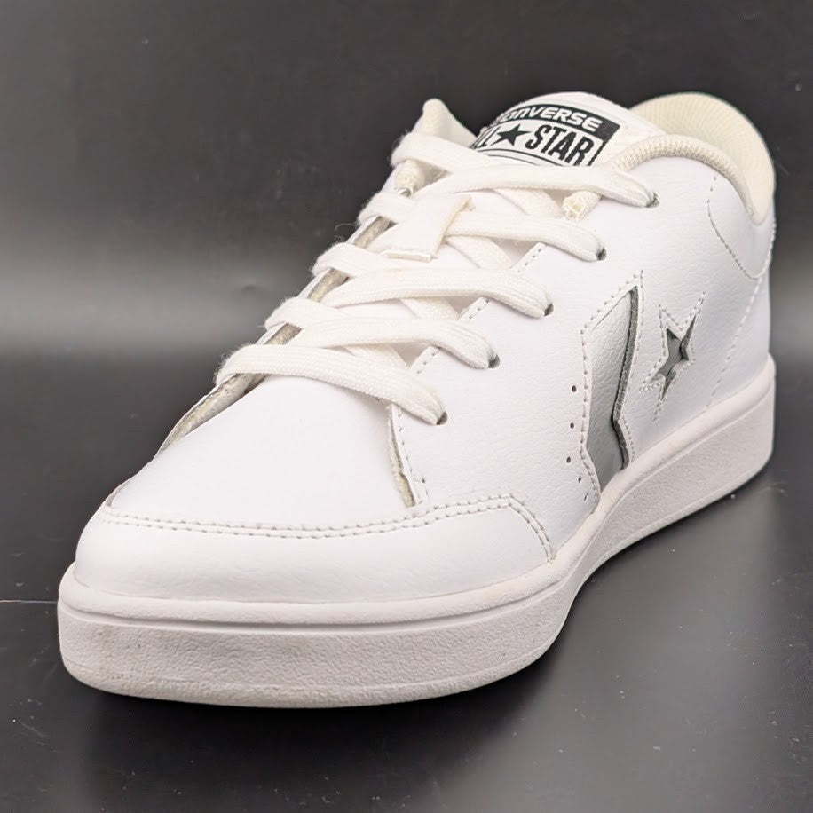 Converse All Star Court OX | Sneaker | Leather | White/Silver | 2 Big Kid Converse