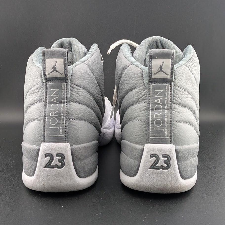Air Jordan 12 Retro Stealth Men's Sneakers Size 12 White-Cool Grey Worn Once Jordan