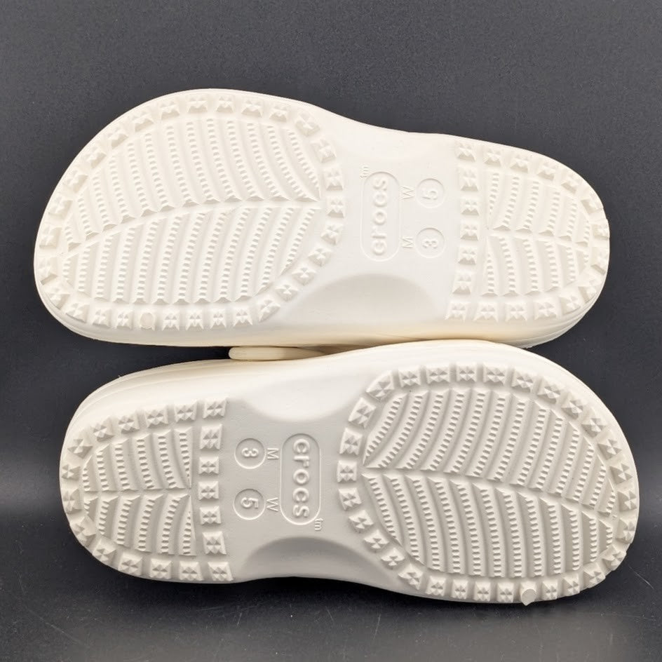 Crocs Big Kids 3Y / Women's 5 Chalk Classic Floral Cut Clogs NWT Crocs