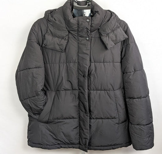 Pioneer Women's XL Summit Black Puffer Jacket w/ Removable Hood and Packable Sac Pioneer Camp