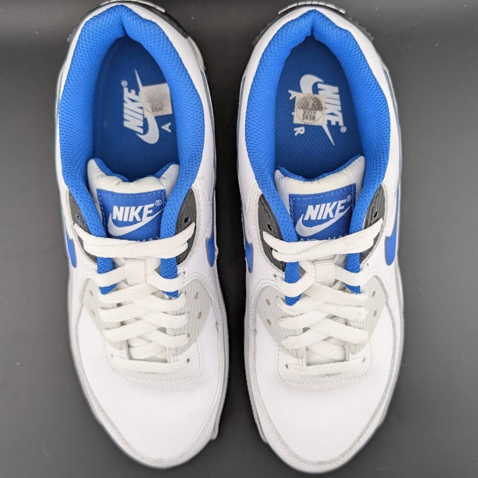 Men's Size 8 Air Max 90 Leather White / Game Royal-Photon Dust FN6843-100 Nike