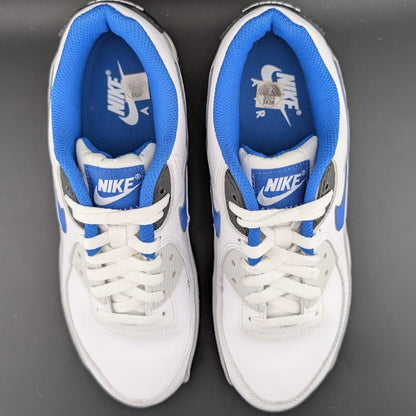 Men's Size 8 Air Max 90 Leather White / Game Royal-Photon Dust FN6843-100 Nike