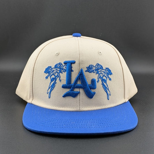 City Of Angels Blue/Cream Snap Back Embroidered Baseball Cap LA NEW and Unworn Unbranded