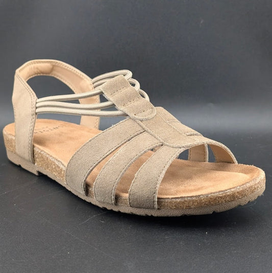 Earth Origins Laney Sandals Womens 7.5 Brown Sedona Sepia Strappy Slingback Flat Earth