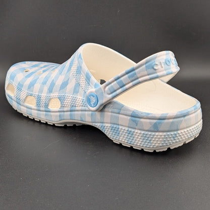 Crocs Classic Clogs Unisex m7 / w9 Blue White Gingham Shoes TLW235 NWT Crocs