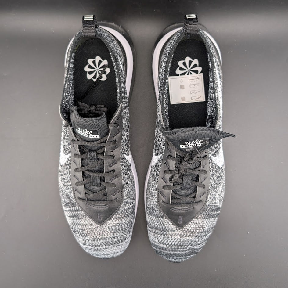 Nike Men's Size 8 Air Max Flyknit Racer DJ6106-001 Black/White Nike