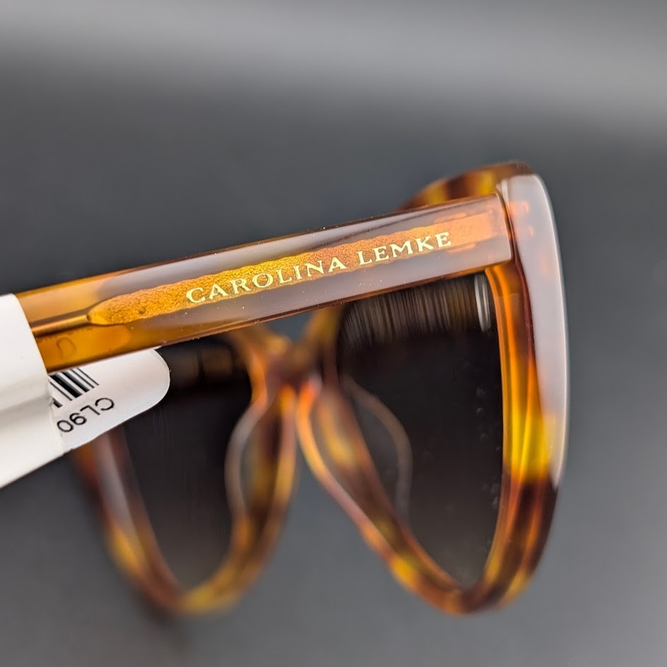 Carolina Lemke CL9051-02 Women's Cat Eye Tortoise Yellow Brn Tinted UV400 145mm Carolina Lemke