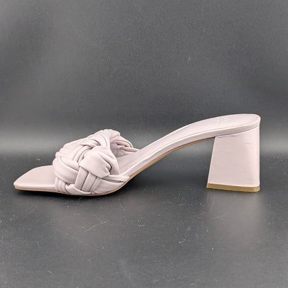 Marc Fisher LTD Size 8  Woven Nude Women Leather Flat Slides Sandals Marc Fisher