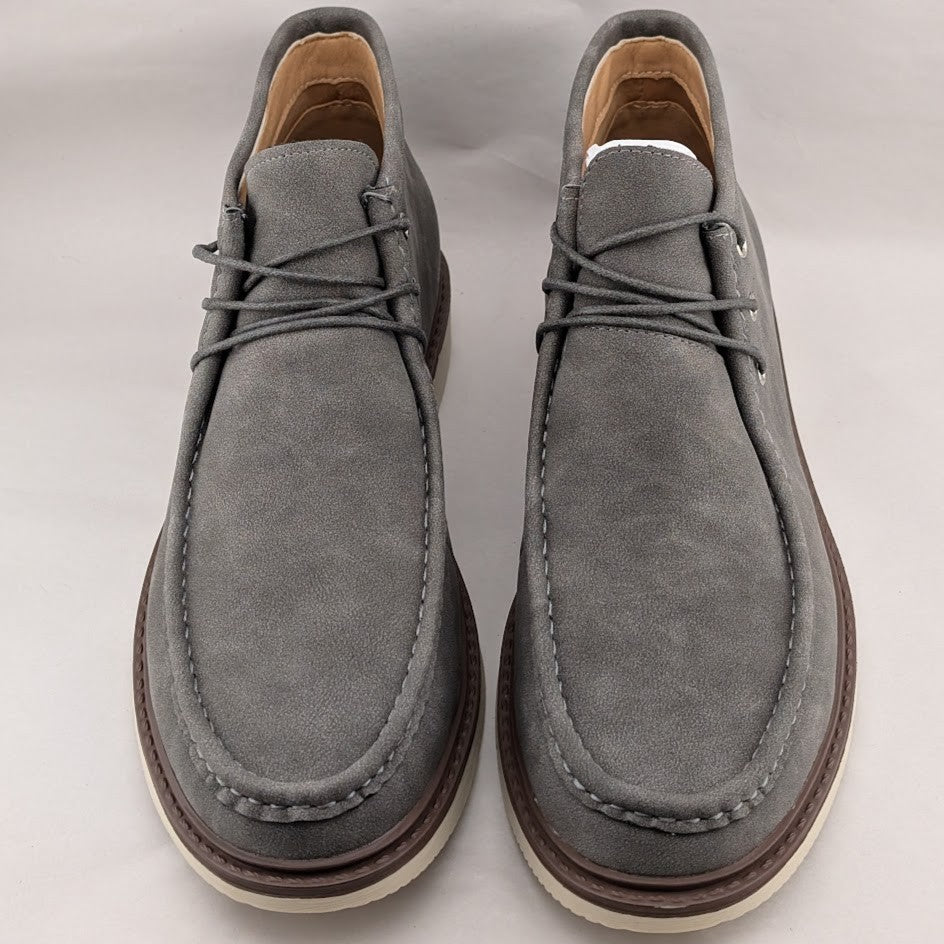 Men's Size 9.5 Moc Toe Boots Comfortable Lightweight Chukka Casual Wedge Grey Coutgo