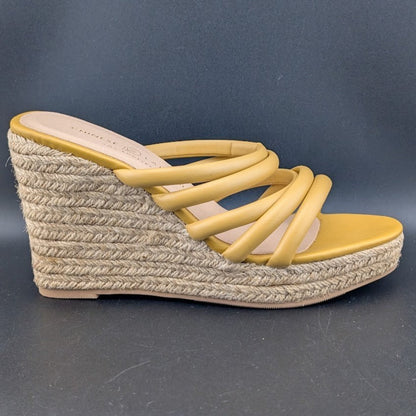 Chinese Laundry Sz 6.5 Eleana Platform Wedge Espadrille Sandals Gold Step In Chinese Laundry