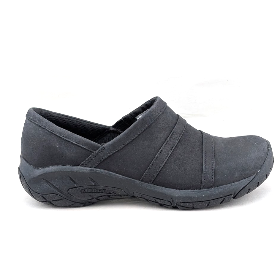 Merrell Encore Nova Black Leather Clogs Women’s 7.5  Slip-On Comfort Shoes Merrell