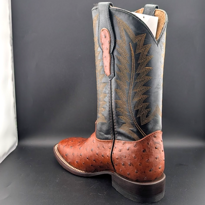 Men's Size 8.5D Reywelt Full Quill Exotic Ostrich Cowboy Boots Handmade Botas Reywelt