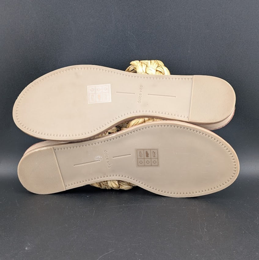 NEW DOLCE VITA Women's Size 9 Natural Raffia Slide/Sandals Dolce Vita