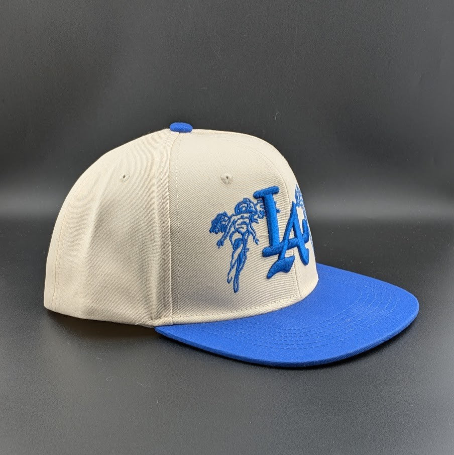 City Of Angels Blue/Cream Snap Back Embroidered Baseball Cap LA NEW and Unworn Unbranded