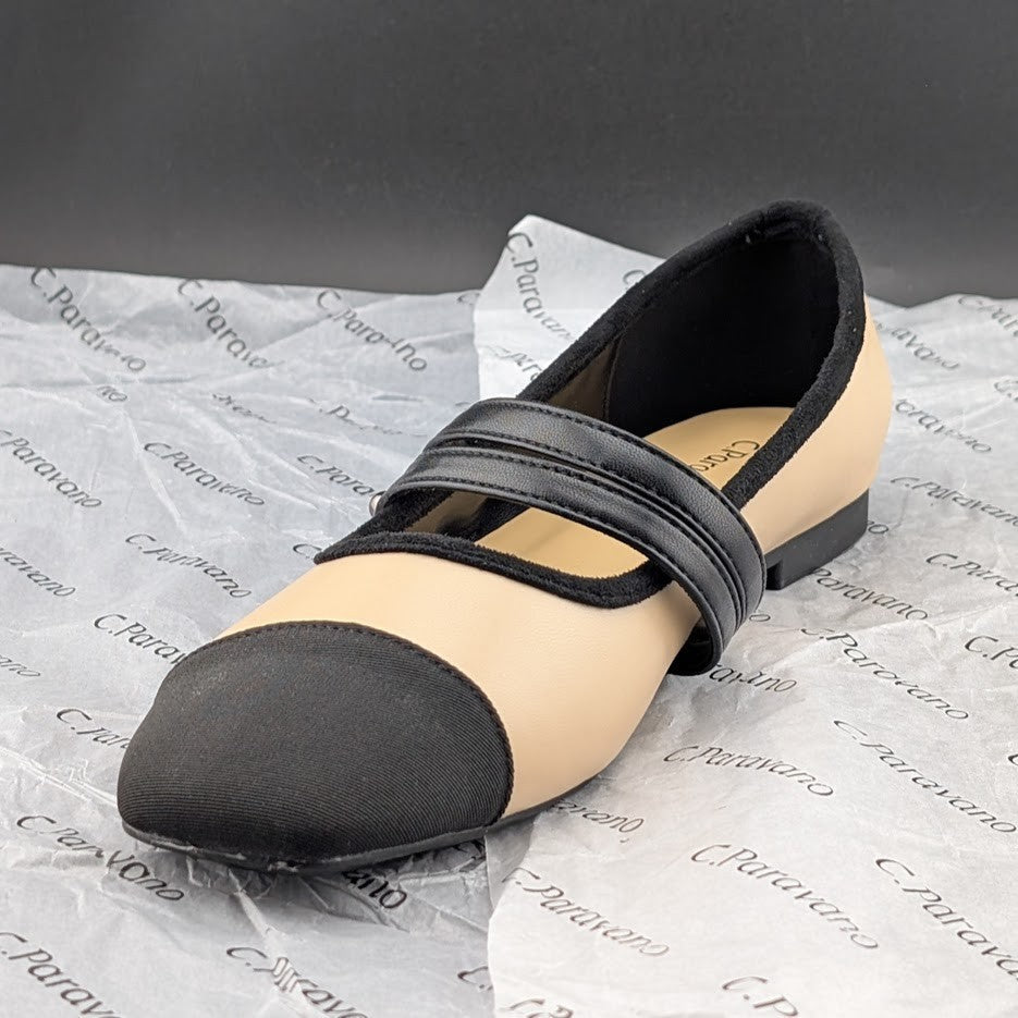 C.Paravano Women's Size 8 (EU 38.5) Mary Jane Ballet Flat Shoes Square Toe Soft C. Paravano
